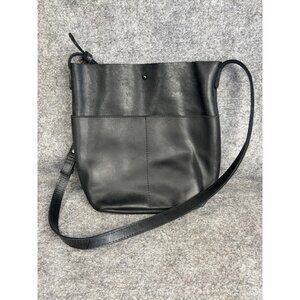 ABLE Crossbody Bag Womens Black Leather Adjustable Strap Minimalist Purse Tote